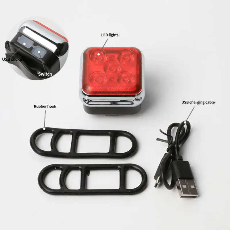 Задний велосипедный фсветильник белый и красный свет зарядка через USB 2 шт. | Спорт