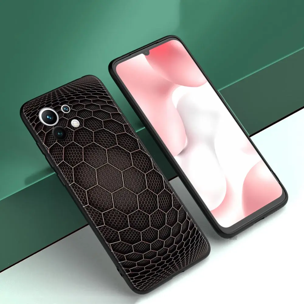 Phone Cover For Xiaomi Mi 11T 10T 9T 11X 11 Pro 11i 10S 10 9 Lite 9 SE Soft Back Case Silicon Black Shell Fundas Carbon Fiber