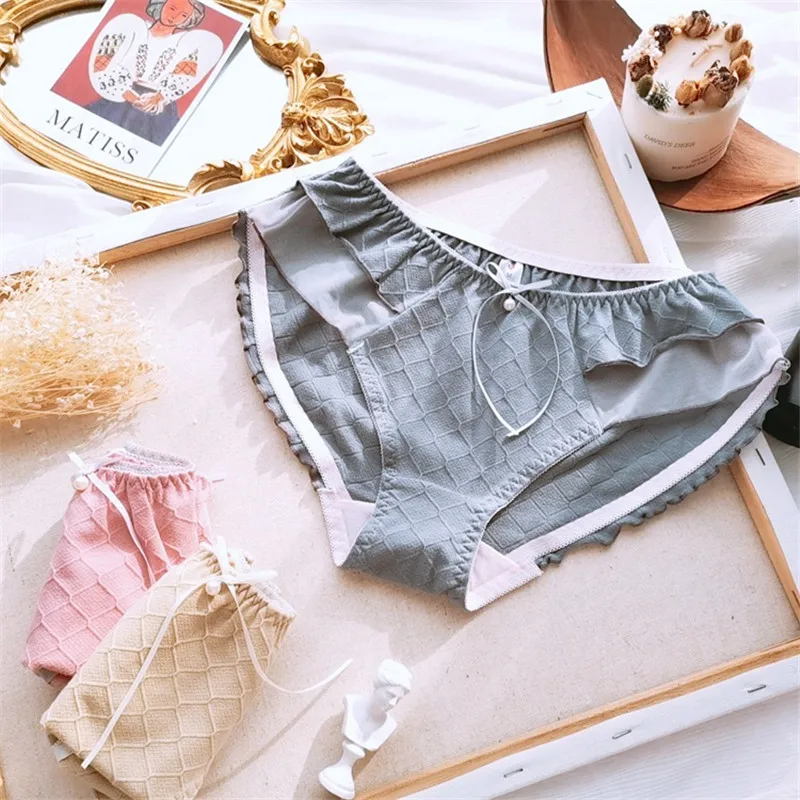 

M-XXL Panties Women' Cotton Underwear female Breathable underpants intimates Cute lace Briefs ladies Large Size New