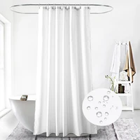 polyester waterproof pure white shower curtains for bathroom shower bathtub curtains waterproof shower curtains