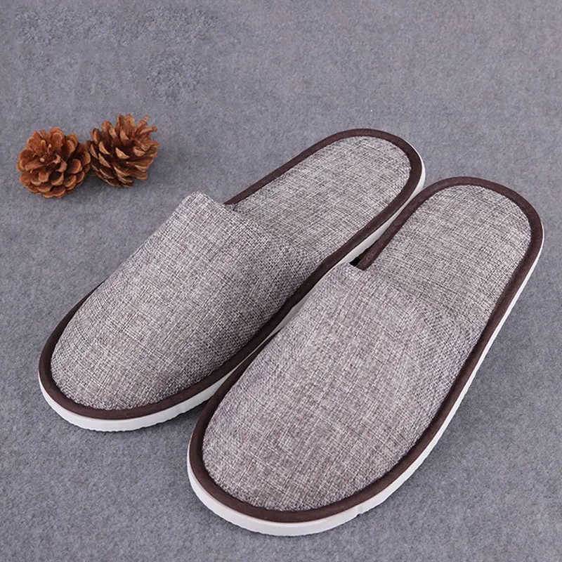 

1 Pair Simple Hotel Star Hotel Disposable Slipper Non-slip Ventilation Travel Hotel Indoor Guest Slippers Solid Shoes Home Guest
