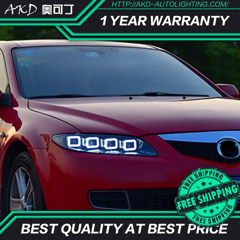 AKD тюнинг автомобильных фар для Mazda 6 2004 2015 светодиодные фары DRL ходовые огни Bi Xenon