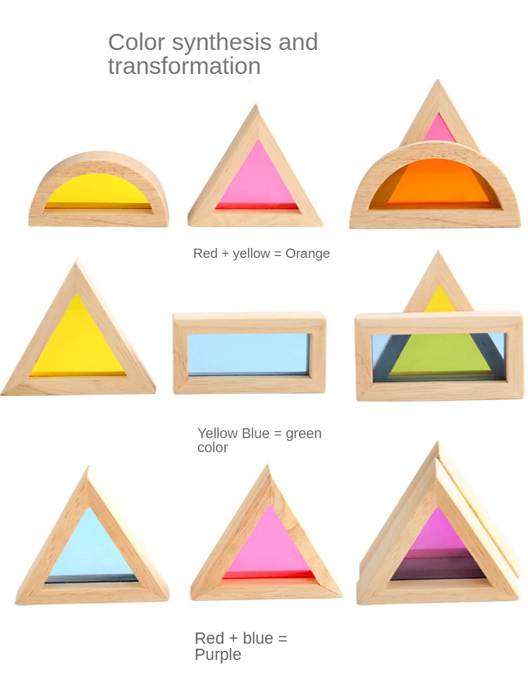 

Wooden Rainbow Stacking Blocks Creative Colorful Learning And Educational Construction Building Toys Set For Kids For Ages 2+