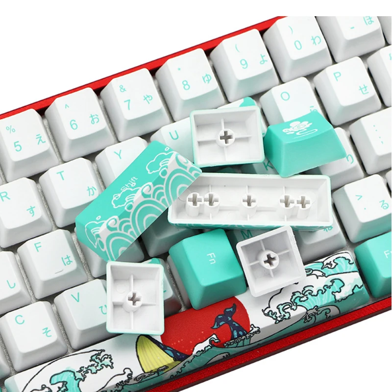 

71 PBT Keycaps Set Five-Sided Sublimation Process OEM Profile for MX Switches Mechanical Gaming Keyboard GK61 64