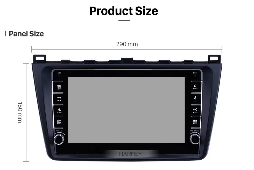 Harfey 2DIN 9 дюймов Android 9,1 Автомобильная магнитола для Mazda 6 Rui wing 2008 2009- мультимедийный плеер gps головное устройство bluetooth стерео