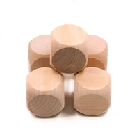 1pc 60mm blank wooden dice printing engraving kids toy wood diy crafts cube dice party family entertainment game accessory