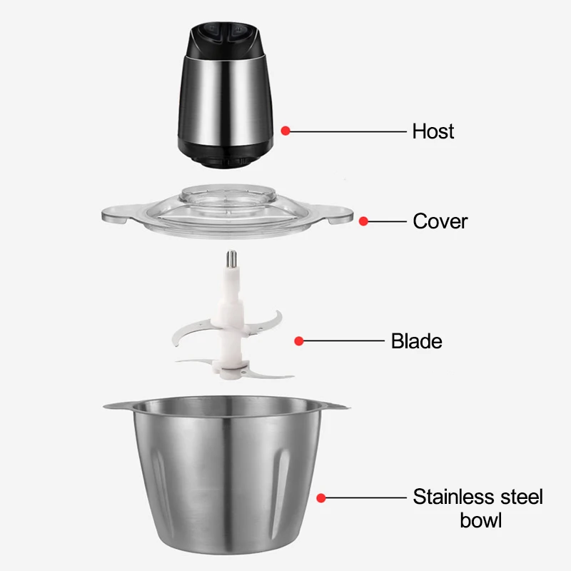 

220V 3L Capacity Household Multifunction Meat Grinder High Quality Stainless Steel Blade Home Cooking Machine Food Mincer