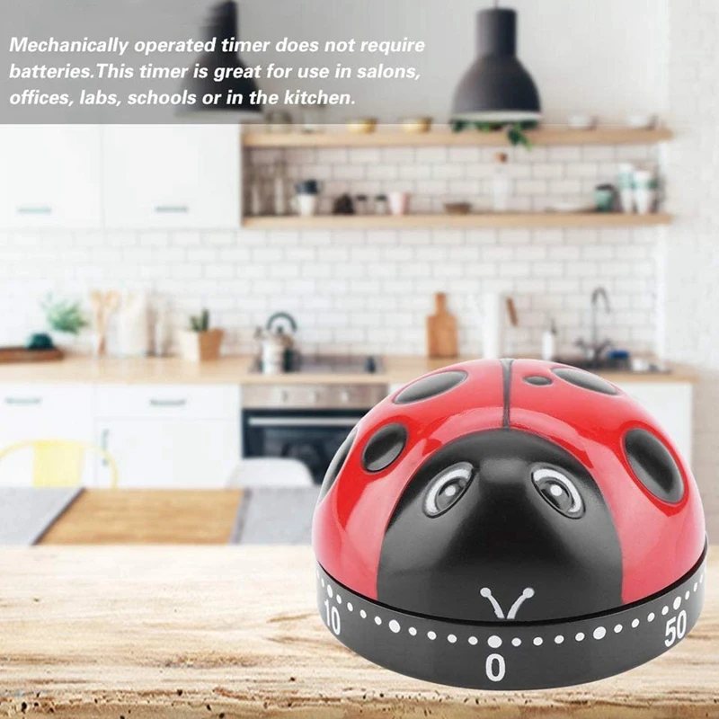 Кухонный таймер с божьей коровкой механический заводным механизмом на 60 минут