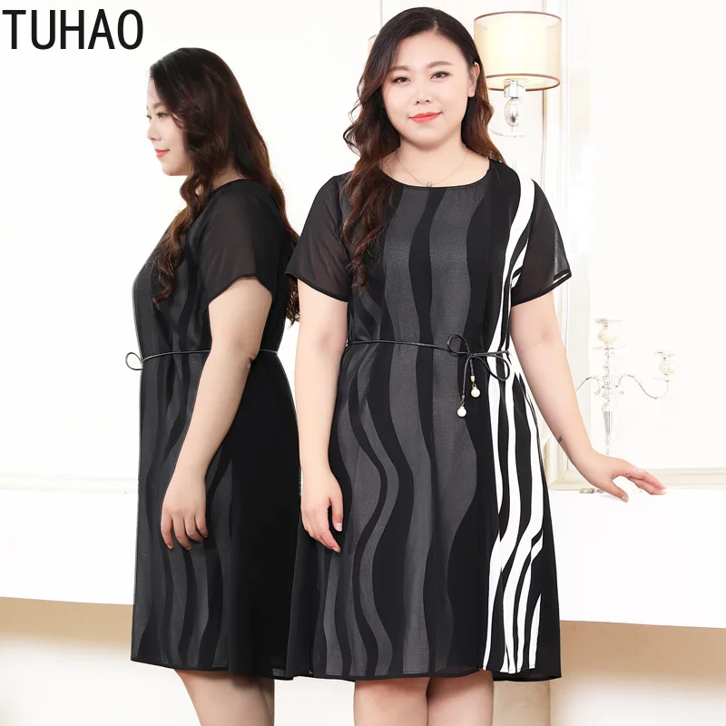 Платье женское шифоновое в полоску 10XL 9XL 8XL WM18|Женские платья| |