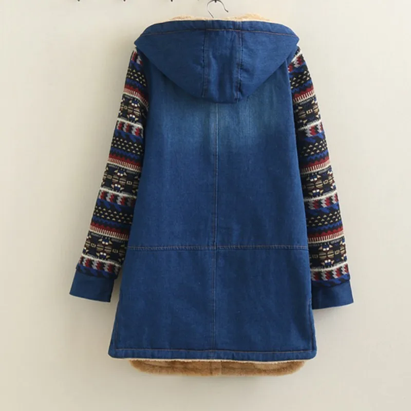 

New Arrival Fashion Retro Style Long Loose Overcoat Outwear Hooded Warm Costume For Women Roupas Feminino Winter Trench