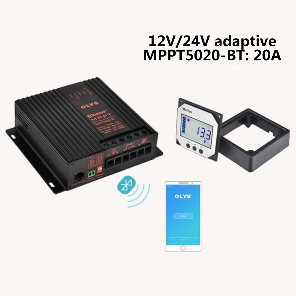 Mppt 20A/40A Bluetooth контроллер заряда солнечной батареи SOC интеллектуальный