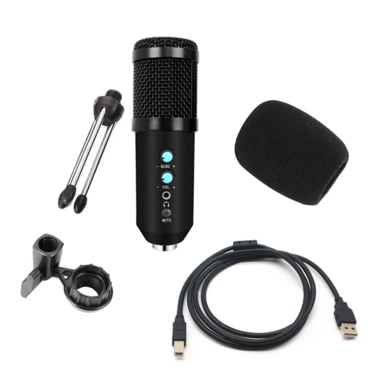 

P82F Studios USB Condenser Microphone Professional Cardioid Vocal Pickup Recording Mic Plug&Play Computer Microphone Set