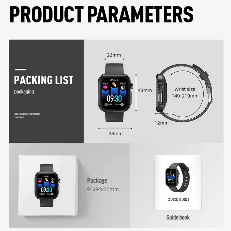 gt2 full touch screen smart watch smart wearable device with heart rhythm ecg detector color screen smart watch free global shipping