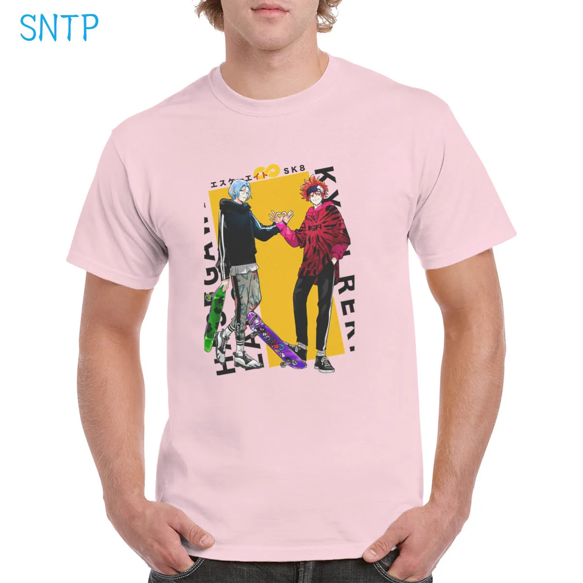 

Fashion Reki and Langa Sk8 the infinity t shirt Cotton Anime Retro aesthetic Top Ulzzang graphics T-shirt Oversized Female/Man