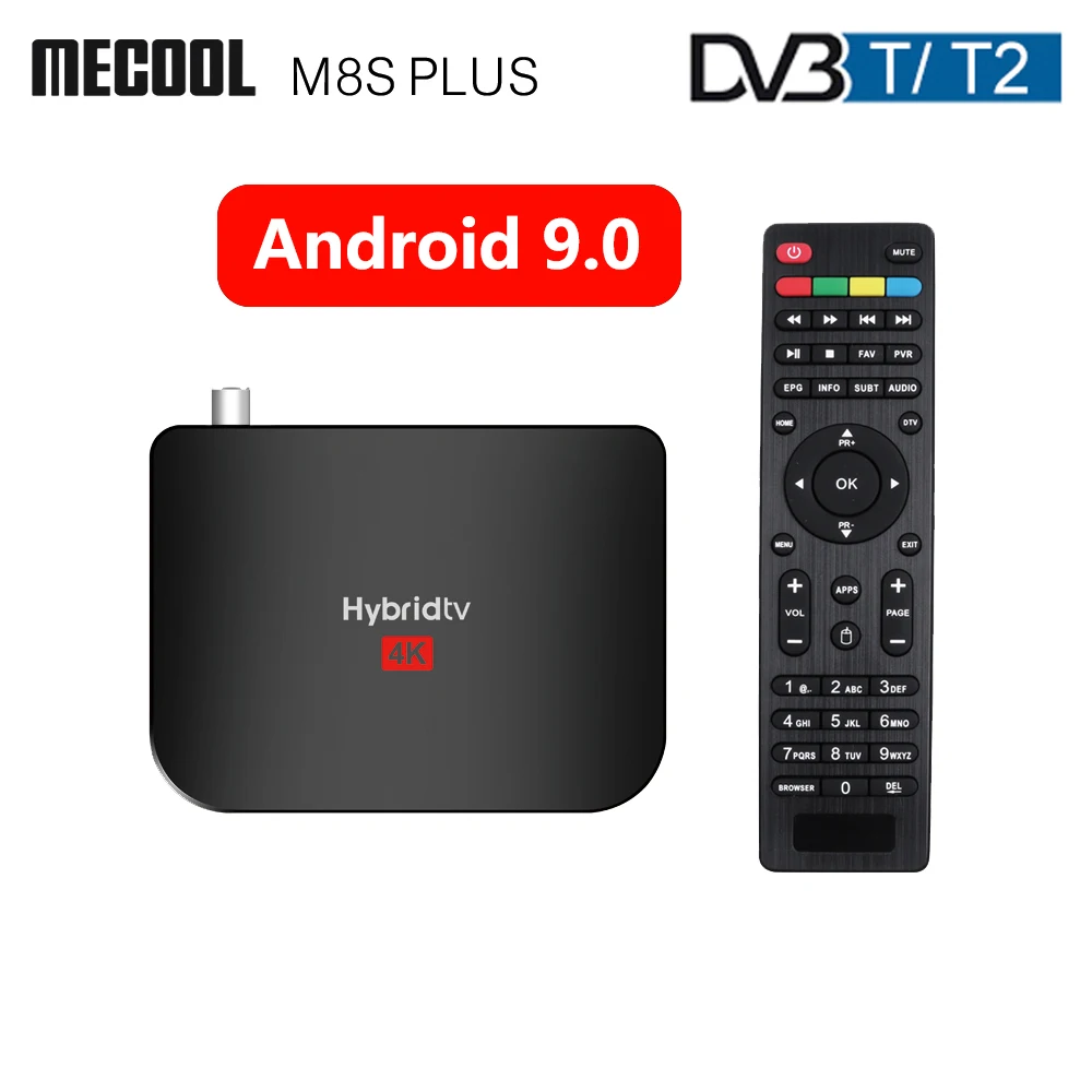 MECOOL M8S плюс DVB T2 ТВ BOX Android 9 0 Amlogic S905X2 2 Гб Оперативная память 16 Встроенная Smart Media Player