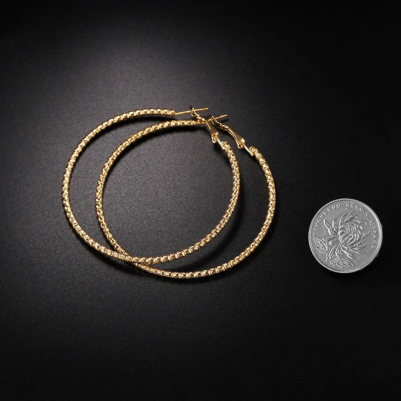 Personality thread earrings big round silver hoop for female jewelry | Украшения и аксессуары