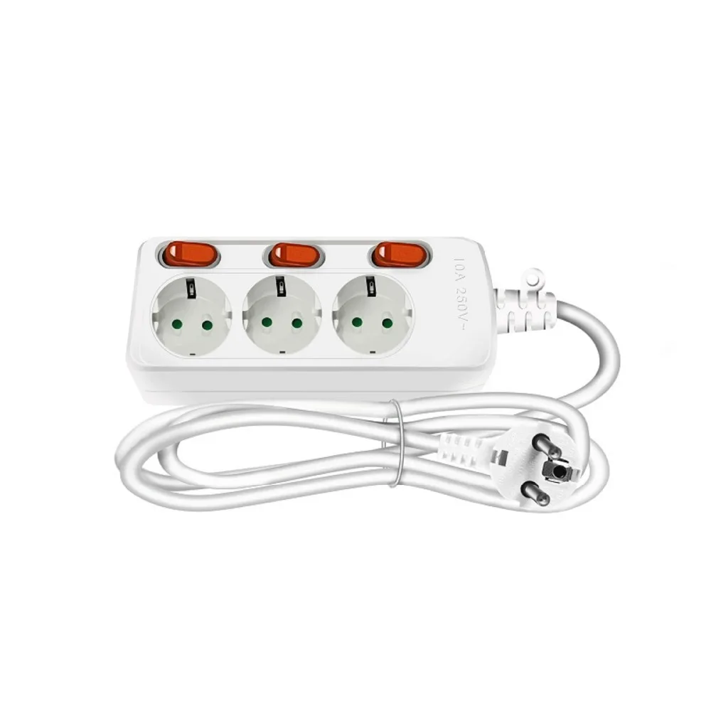 10A 250V Немецкий стандарт заземления 1.5 квадратный удлинитель Плата питания Переключатель управления на одно отверстие розетка Дверная розетка для безопасности детей 4,8 евро вилка Европейский стандарт домкрат