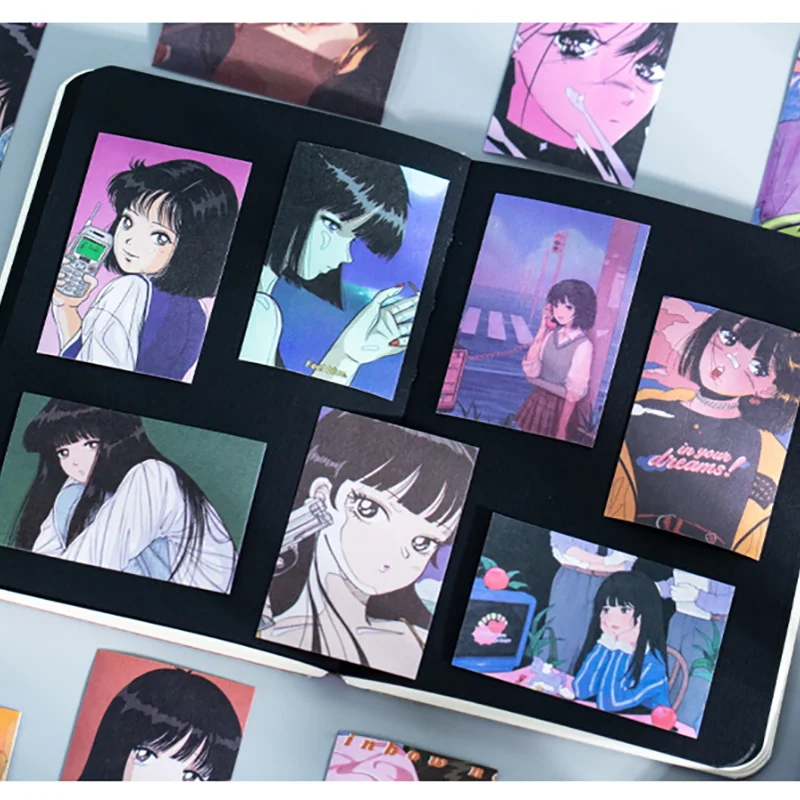 50 листов наклеек Книга Полночь сердечка аниме романтическая девушка Справочник