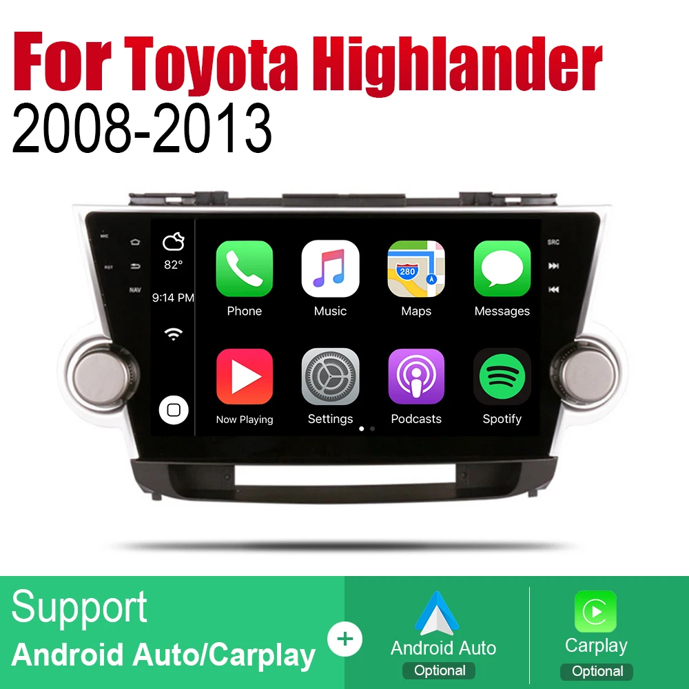 ZaiXi Android 2 Din Авто радио для Toyota Highlander 2008 ~ 2013 автомобильный мультимедийный плеер GPS