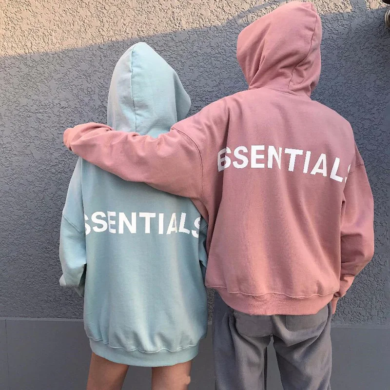 

High Quality Hooded Reflective Hoodies Essentials Embroidered Men's Women's Clothing Hoodie High Street Top 100% Cotton Couples