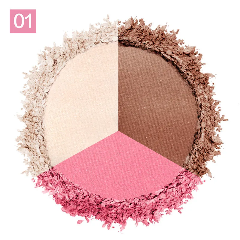 BeautyBigBang 3 цвета пудра для лица хайлайтеры Iluminador бронзатор макияж розовый коричневый Блестящий бронзер Maquillaje палитра контур