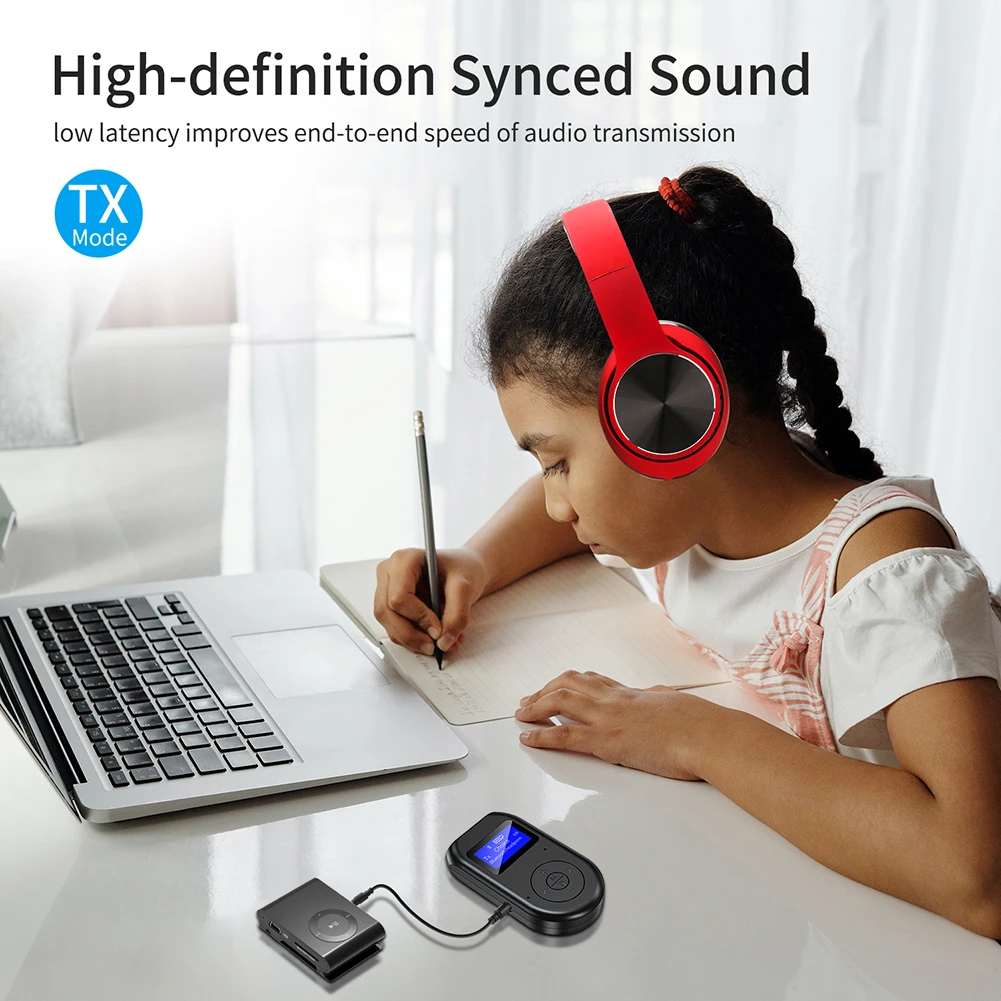 

3 in1 Bluetooth 5.0 Transmitter Receiver Wireless Audio 3.5mm Adapter with Mic for TV PC Home Stereo System In Stock