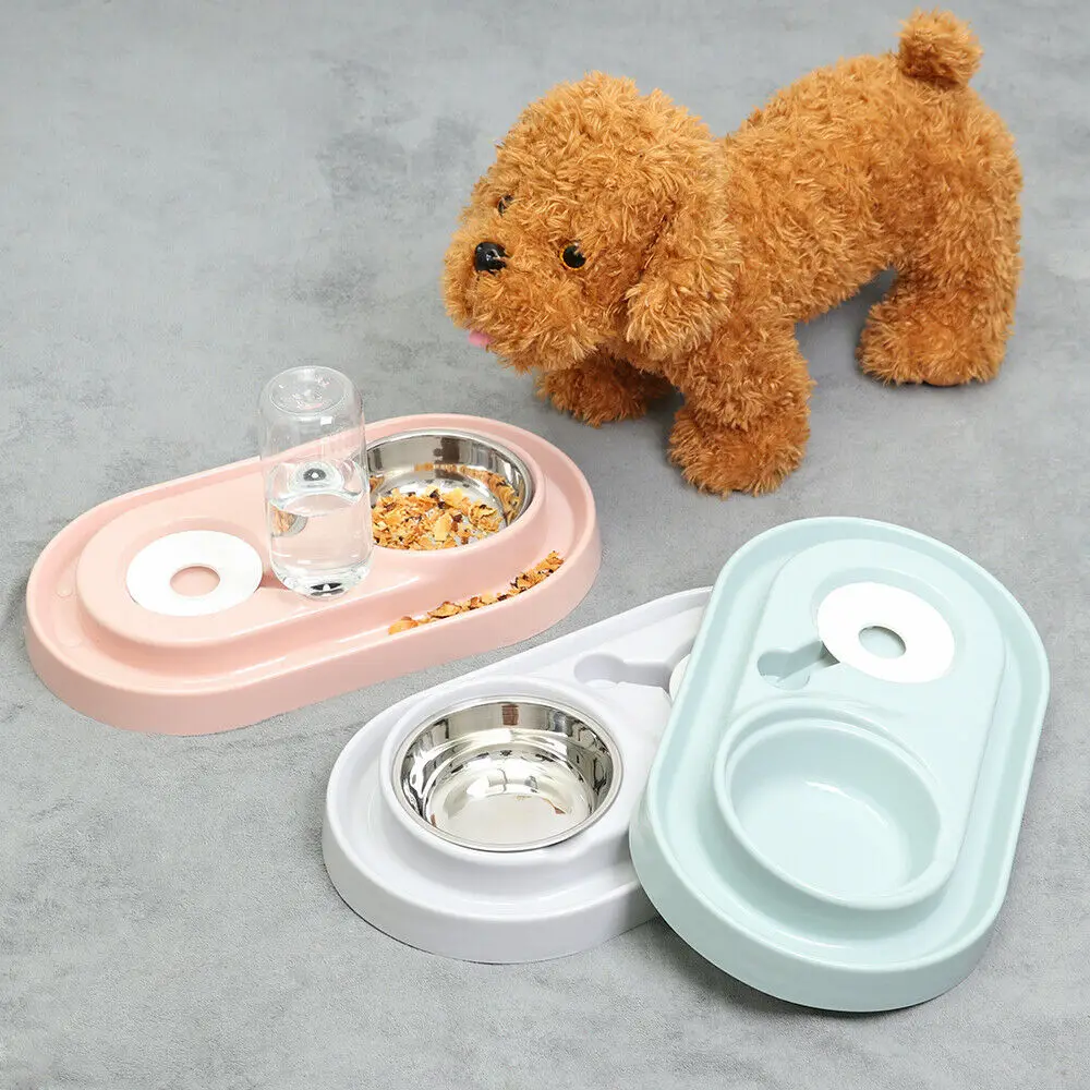 Кошачья миска для собак подачи воды 2 в 1 для домашних животных кошки питьевой воды фонтан собаки Еда диспенсер для подачи воды станция Чаша Блюдо