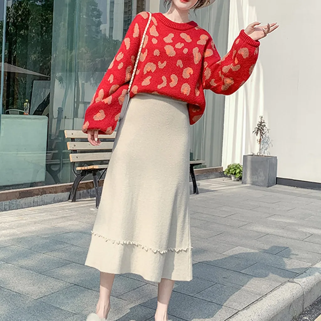 Faldas mujer moda юбки женские элегантные свободные однотонные зимние юбки для отдыха Длинные женские юбки jupe femme saia midi