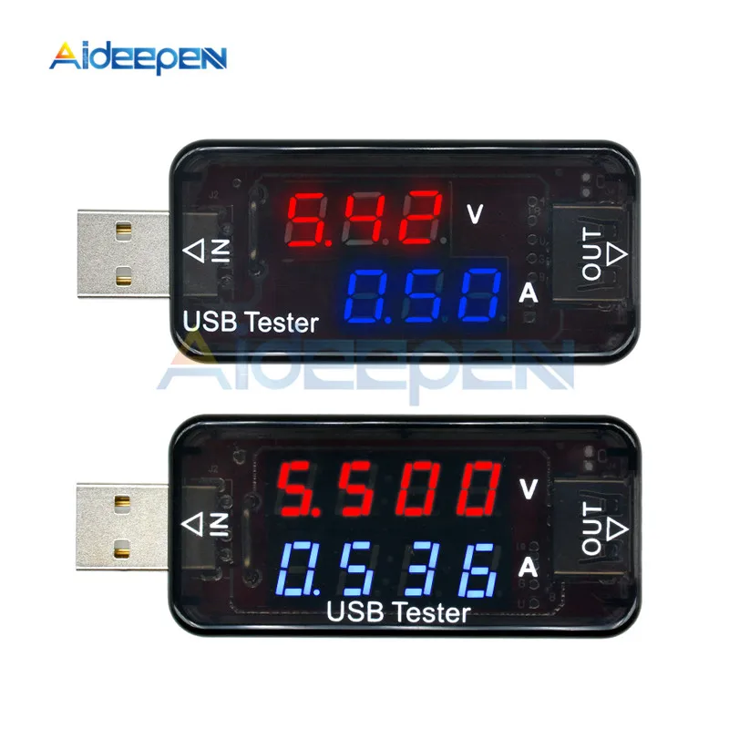 USB ток напряжение зарядный детектор мобильный ток питания и Вольтметр Амперметр Напряжение USB зарядное устройство Тестер двухрядные показывает