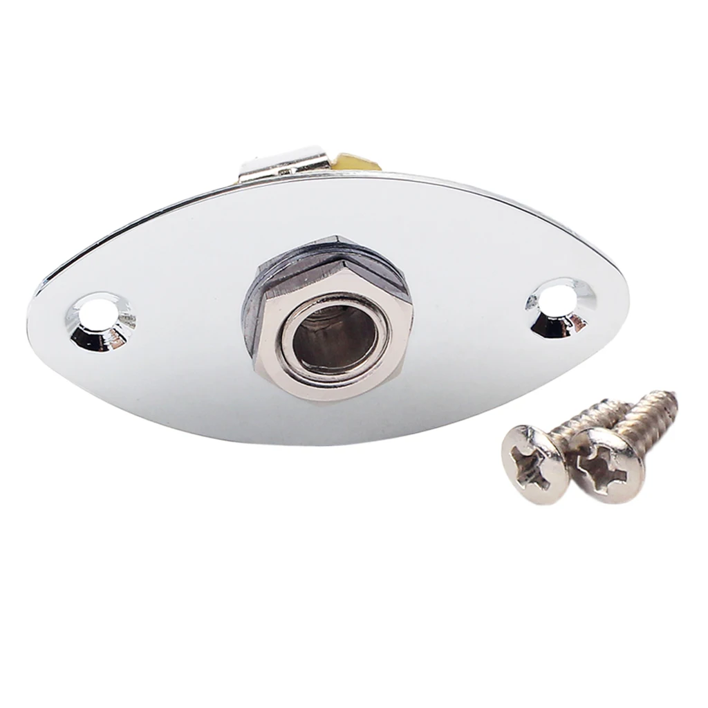 Хромовая плоская гитарная басовая Выходная пластина 1/4 ''для гитарной