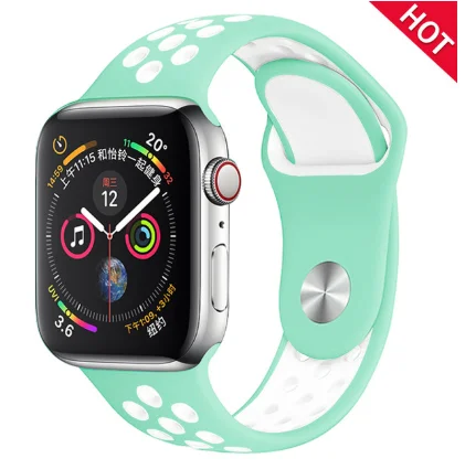 9 Band for Apple Watch 5 4 3 2 1 42MM 38MM soft Breathable strap Silicone Sports bands for Nike+ Iwatch series 5 4 3 40mm 44mm - Цвет ремешка: 9