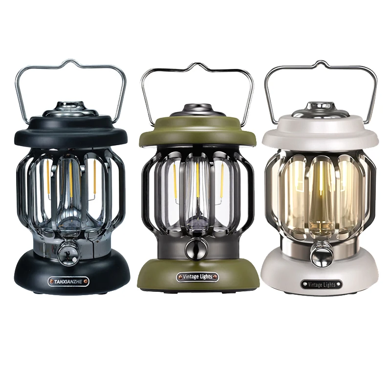 

Подвесные светильники для кемпинга в стиле ретро, два светоизлучающих режима, быстрая выносливость, перезаряжаемая аварийная лампа, светод...