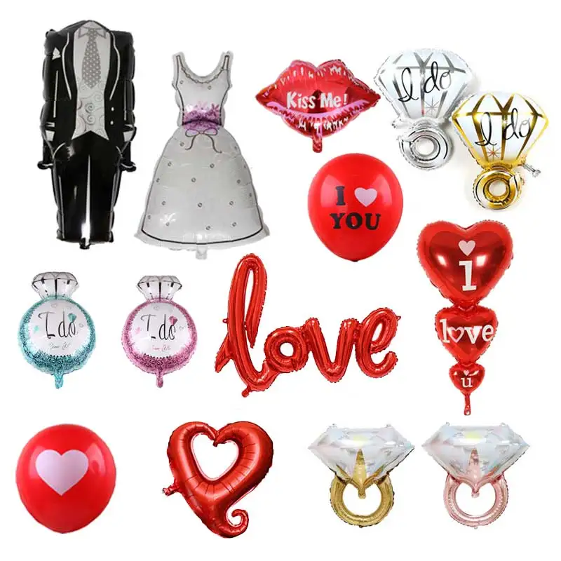 Свадебные украшения для помолвки шары жениха невесты любовное кольцо в форме