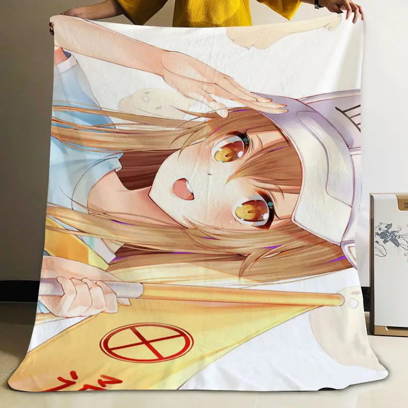 ?? Musifeカスタムアニメ細胞作業! フランネル毛布デザイン独自の毛布フランネル毛布ソファdiyのドロップシッピング