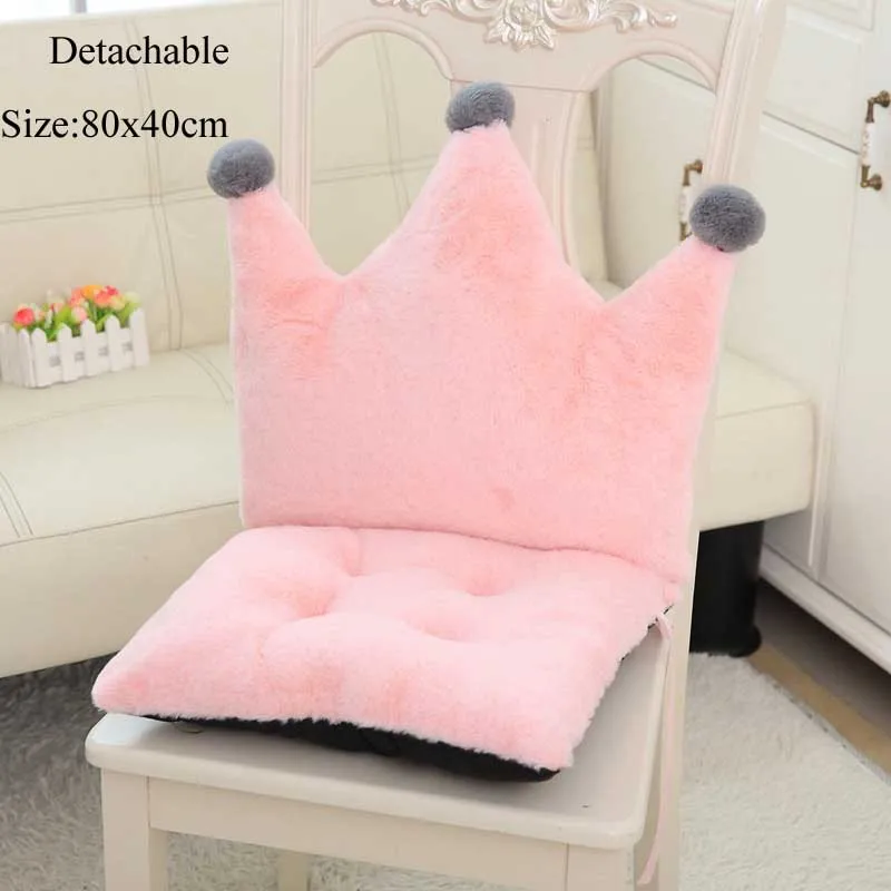 pink-Detachable Милая мультяшная подушка для сиденья из искусственного меха кролика для домашнего декора и офиса, уплотненная подушка для сиденья, дивана, домашнего декора - Цвет: pink-Detachable