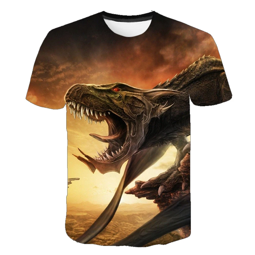 

Dinosaur World Classic Adventure Movie Cool Dinosaur Head 3D Print T shirt Boys Girls Hiphop Tee Tshirt Boy Streetwear Clothes