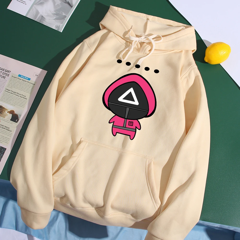 

Kawaii Squid Game Manga Hoodies Men Casual Loose Fleece Sweatshirts 456 Harajuku Streetwear Hoodie Mens Korean TV Show Pullover
