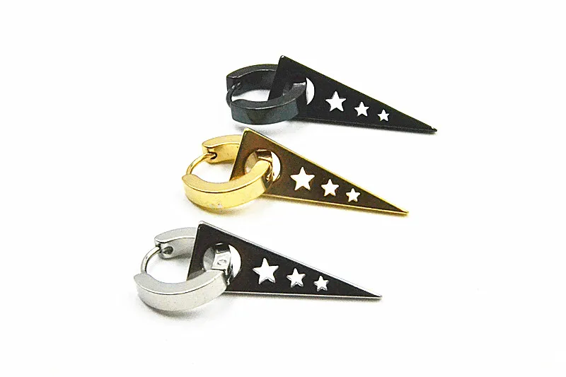 

50pcs Free Shippment Body jewelry-All Stainless Steel Women Men PUNK EMO Ear Stud Earring Pendants Ear Piercing