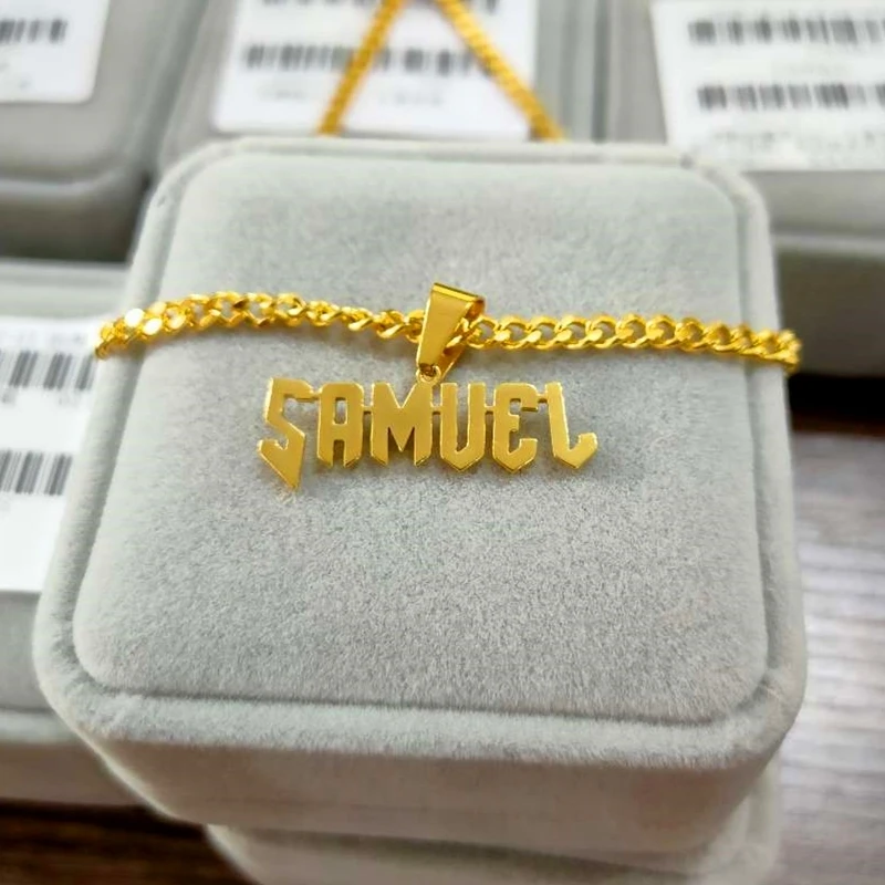 Персонализированные заказное имя ожерелье ювелирные изделия золото нержавеющая