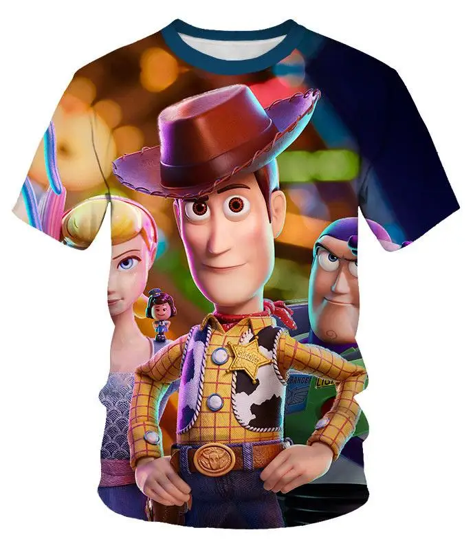 Топ с 3D-принтом и короткими рукавами героями мультфильмов футболка аниме Дисней