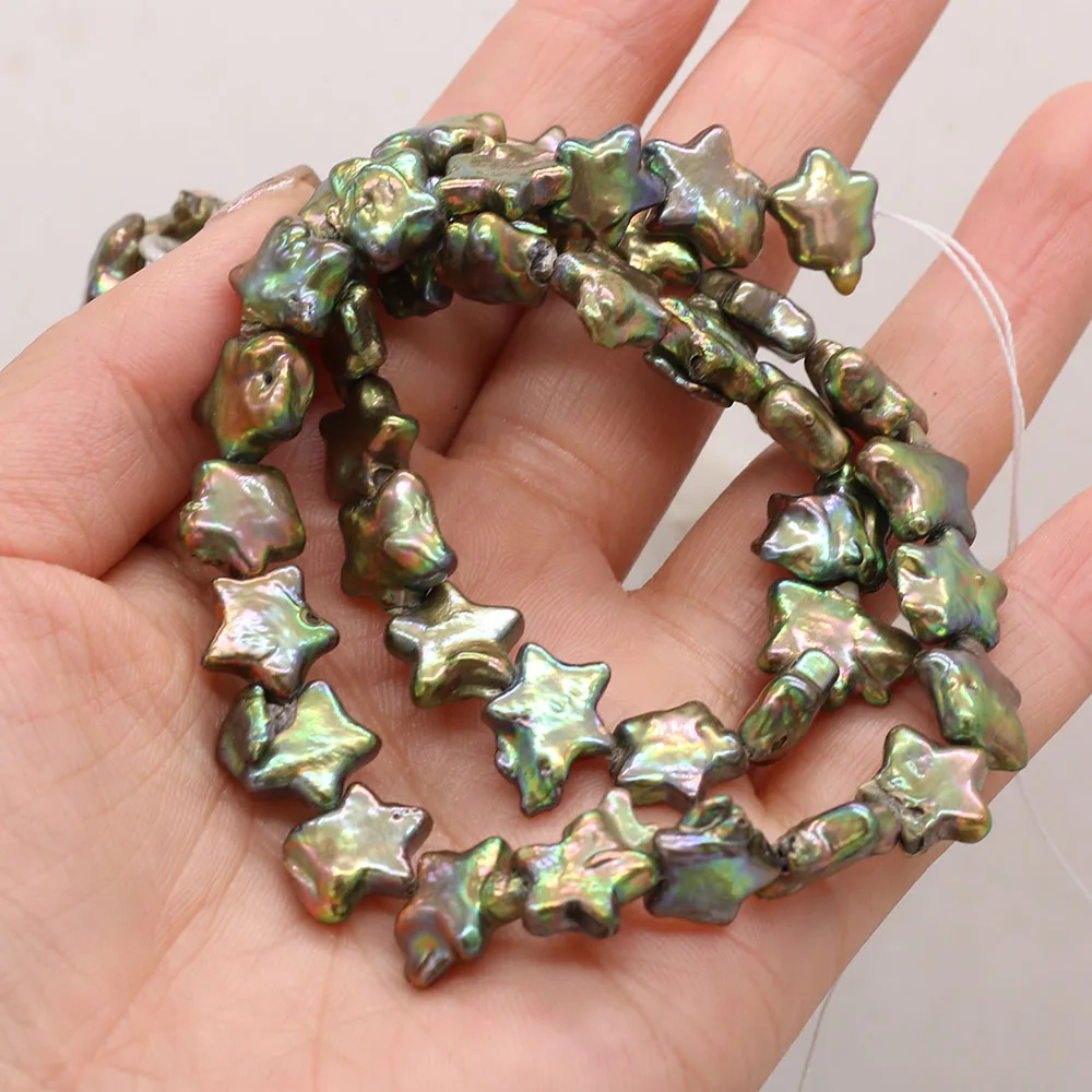 Natural Freshwater Pearl Beaded Five-pointed Star Pearl Loose Beaded for Making DIY Jewerly Necklace Bracelet Size 11-12mm