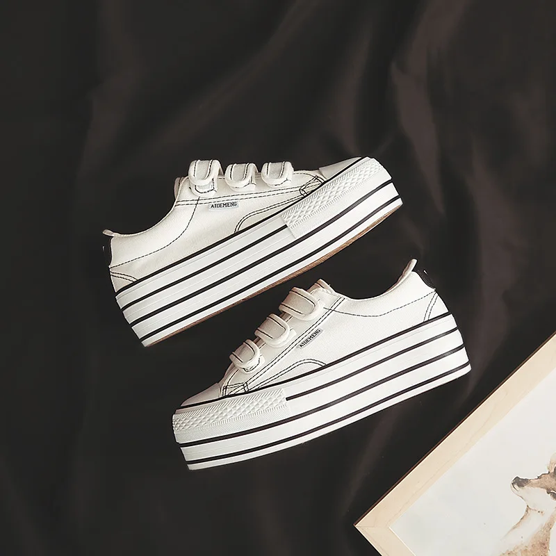 

2021 New Love Dream Special Thick-Soled Increased Canvas Shoes Stars Female Korean Version Of All-Match Velcro Thick-Soled Shoes