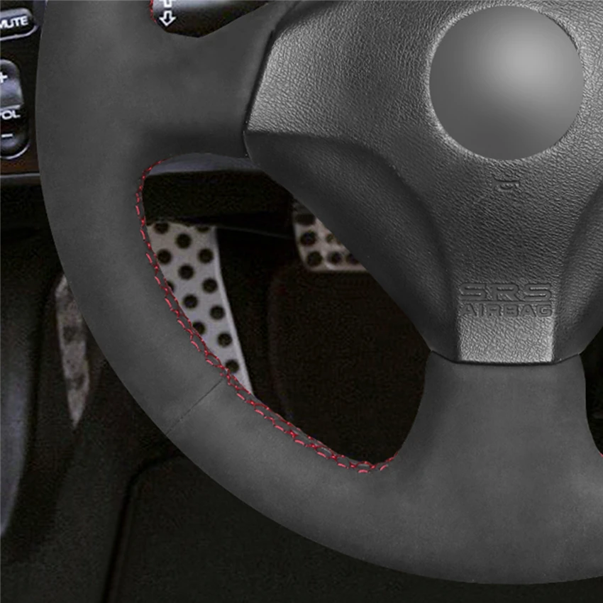 Чехол на руль из черной замши с черным красным желтым маркером для Honda S2000 2000-2008 Civic