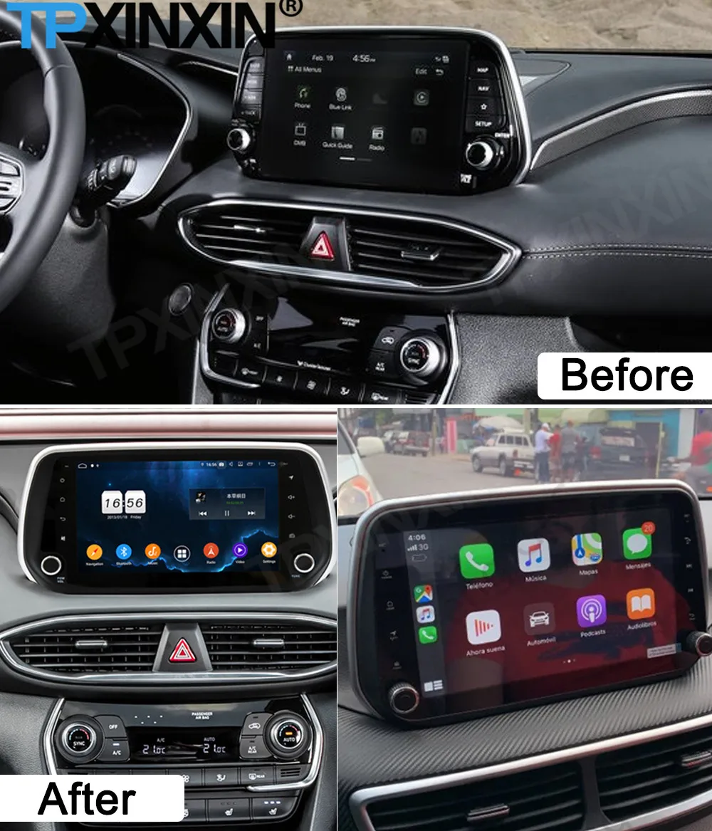 Фото Мультимедиа Carplay 2 Din Android для Hyundai IX45 Santa Fe 2019 2020 2021, автомобильный радиоприемник, аудио стерео GPS-плеер, головное устройство №2