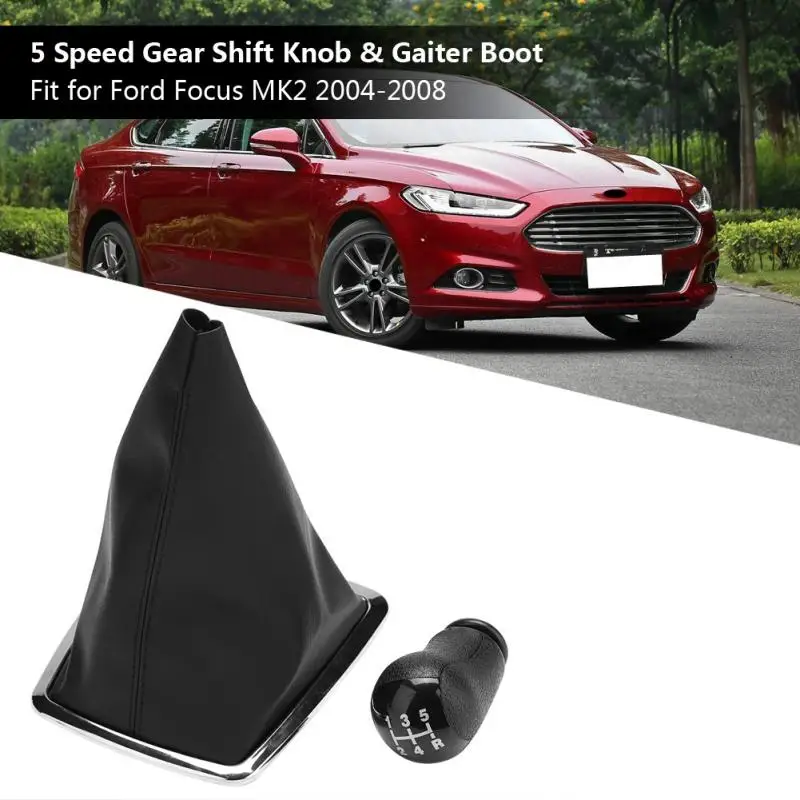 5 скоростей ручка переключения передач + гаитер крышка загрузки для Ford Focus MK2 2004 2005