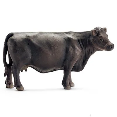 Angus cow Оригинальные оригинальные джунгли дикая жизнь зоопарк ферма животные наборы собака волк осел бык овца Бегемот фигурка детская игрушка для детей подарок - Цвет: Angus cow