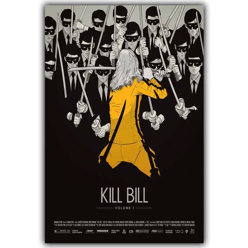 Шелковый плакат Kill Bill 30 х45 см 50 х75 картины из фильмов декор для гостиной | Дом и сад