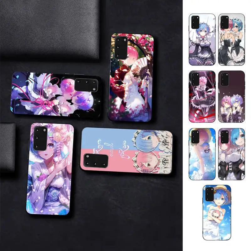 

TOPLBPCS Anime Re ZERO Ram Rem Phone Case for Samsung S10 21 20 9 8 plus lite S20 UlTRA 7edge