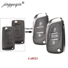 Jingyuqin 10x CE0523 чехол для ключей для Peugeot 107 207 307 307S 308 407 607 Citroen C2 C3 C4 23 BTN Модифицированная откидная оболочка ключа дистанционного управления