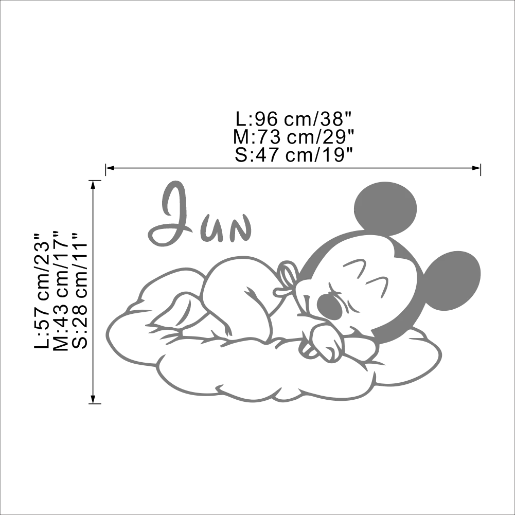 

Disney Custom Name Mickey Mouse Wall Sticker Decor Nursery Kids Babys Room Decoration Decal Stickers Murals Wall Stickers